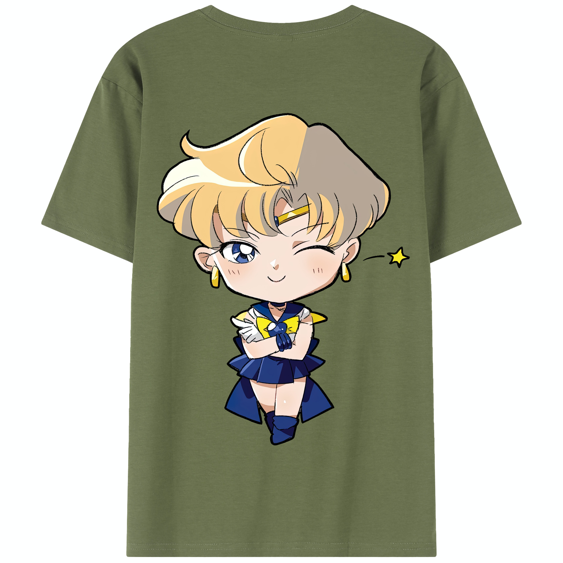 （画像用） 美少女戦士セーラームーン 天王はるか Sailor Moon Tenoh Haruka 綿100％半袖Tシャツ（背面プリント）